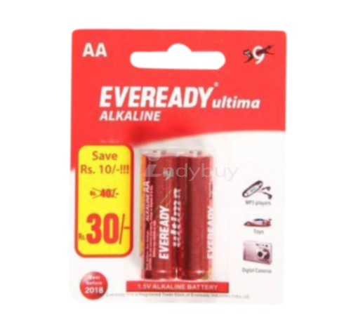 Eveready Alkaline Battery - Ultima (AA , 1.5 V), 2 nos Pouch